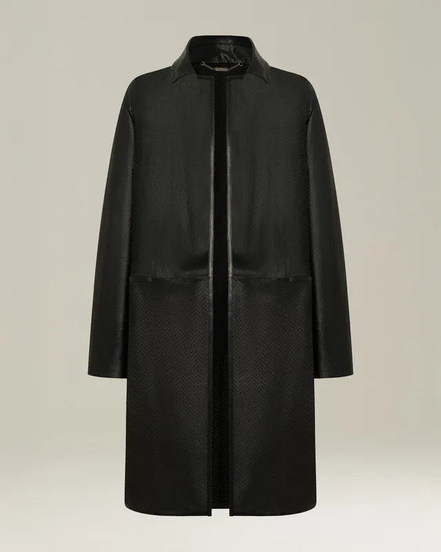 Kiton Mantel Damen Lammleder Offener Schnitt Gr. 42