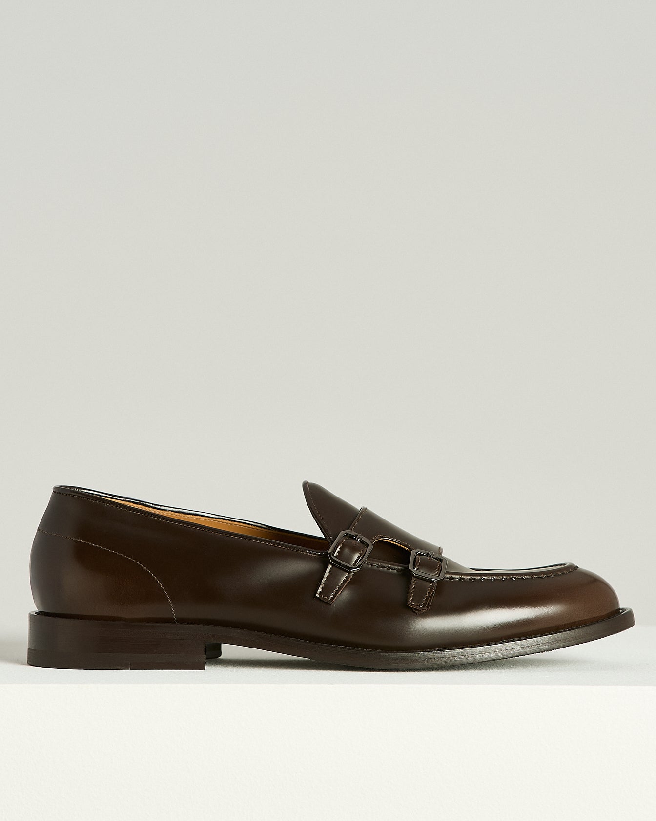 Kiton Double-Monk Loafer Kalbsleder Dunkelbraun Schnalle
