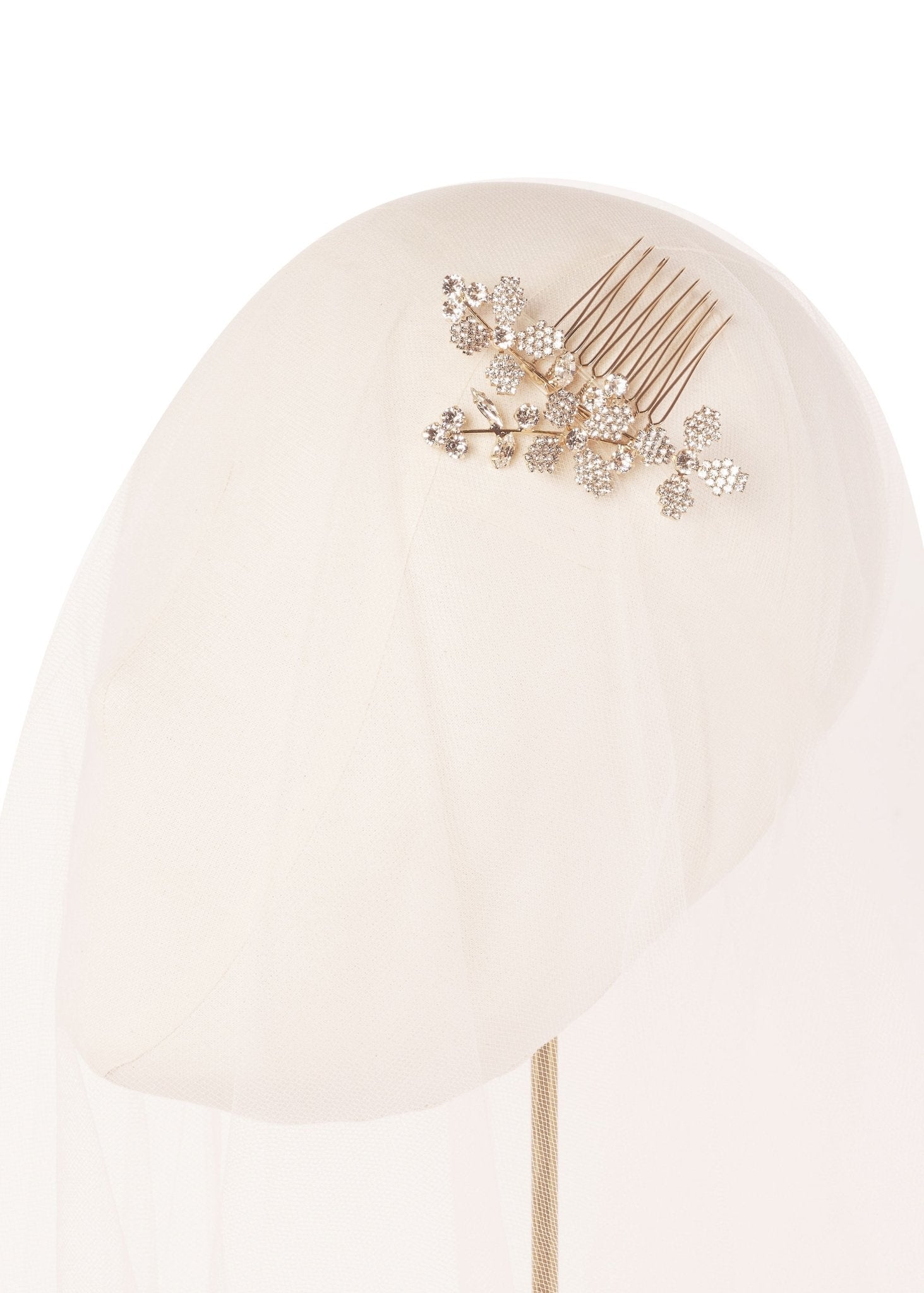 Elizabeth Bower Budding Cascade Mini Haarkamm Gold Kristall