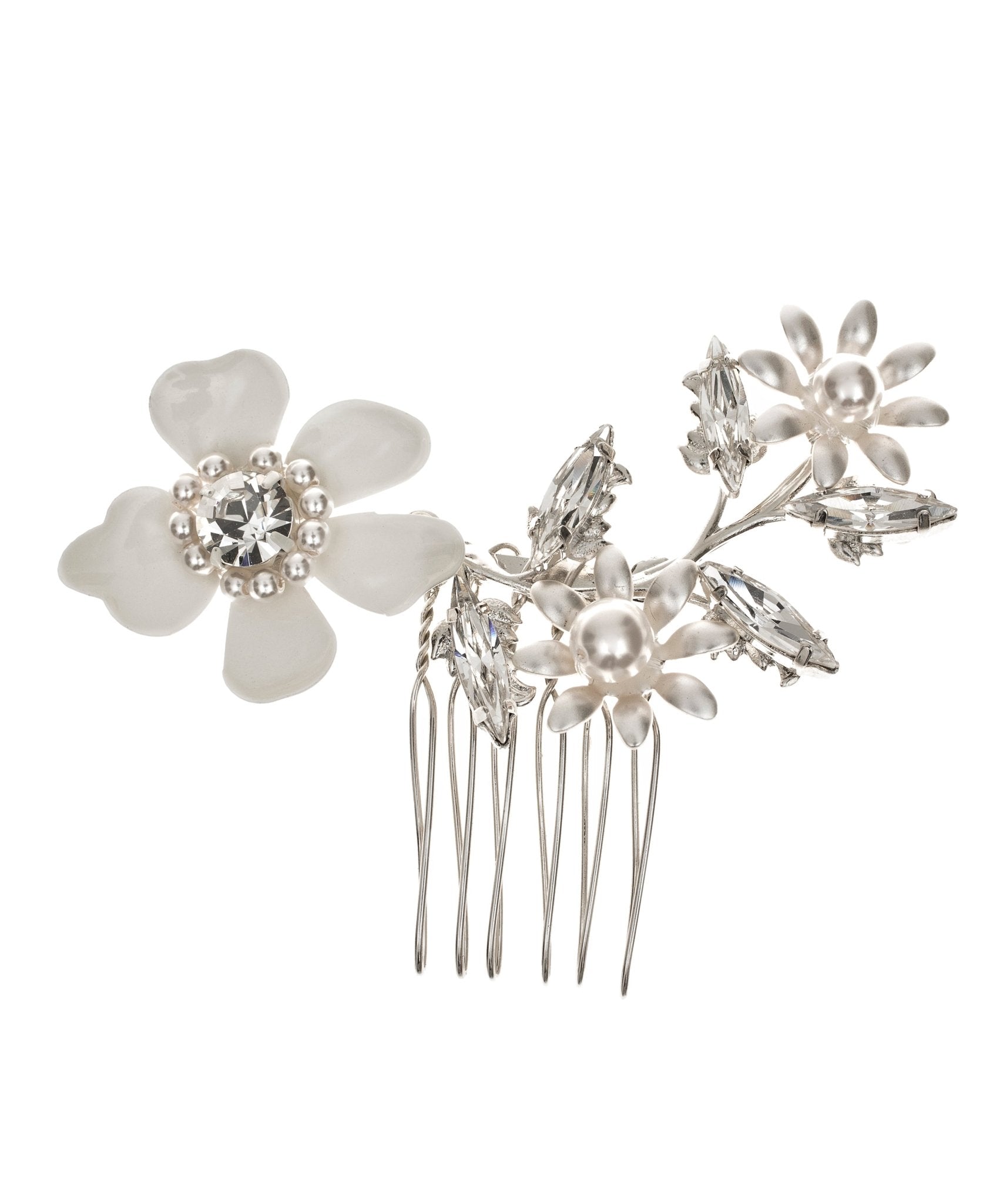 Elizabeth Bower June Mini Haarkamm Gold Perlen Blumen
