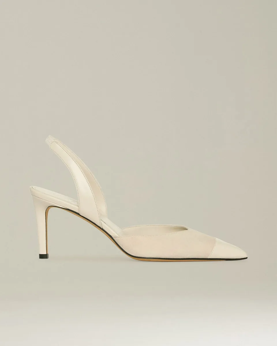 Kiton Slingback Pumps Damen Wildleder Gr.38 Absatz 7cm