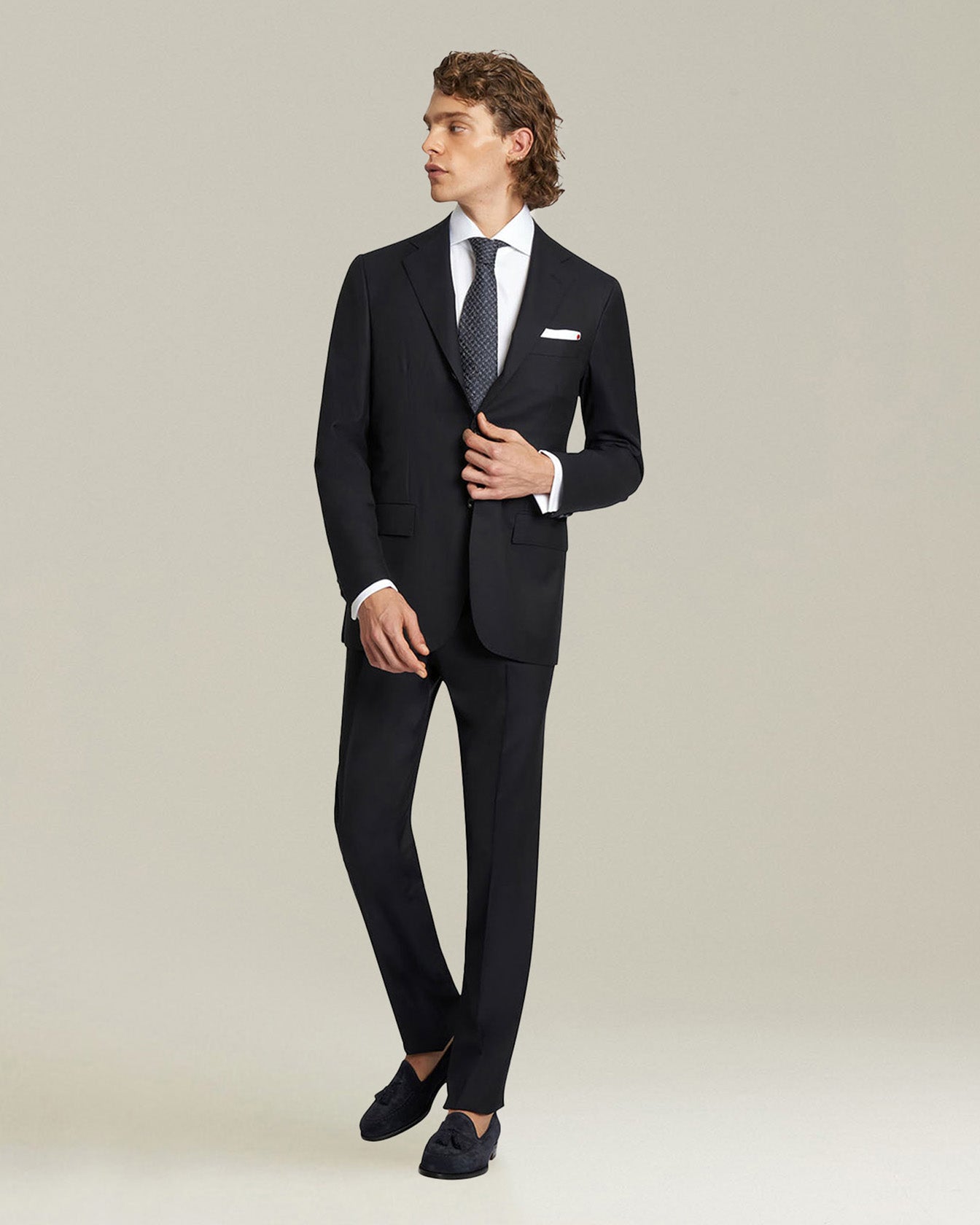 Kiton Suits Abito Lana Anzug navy Wolle 14 Micron