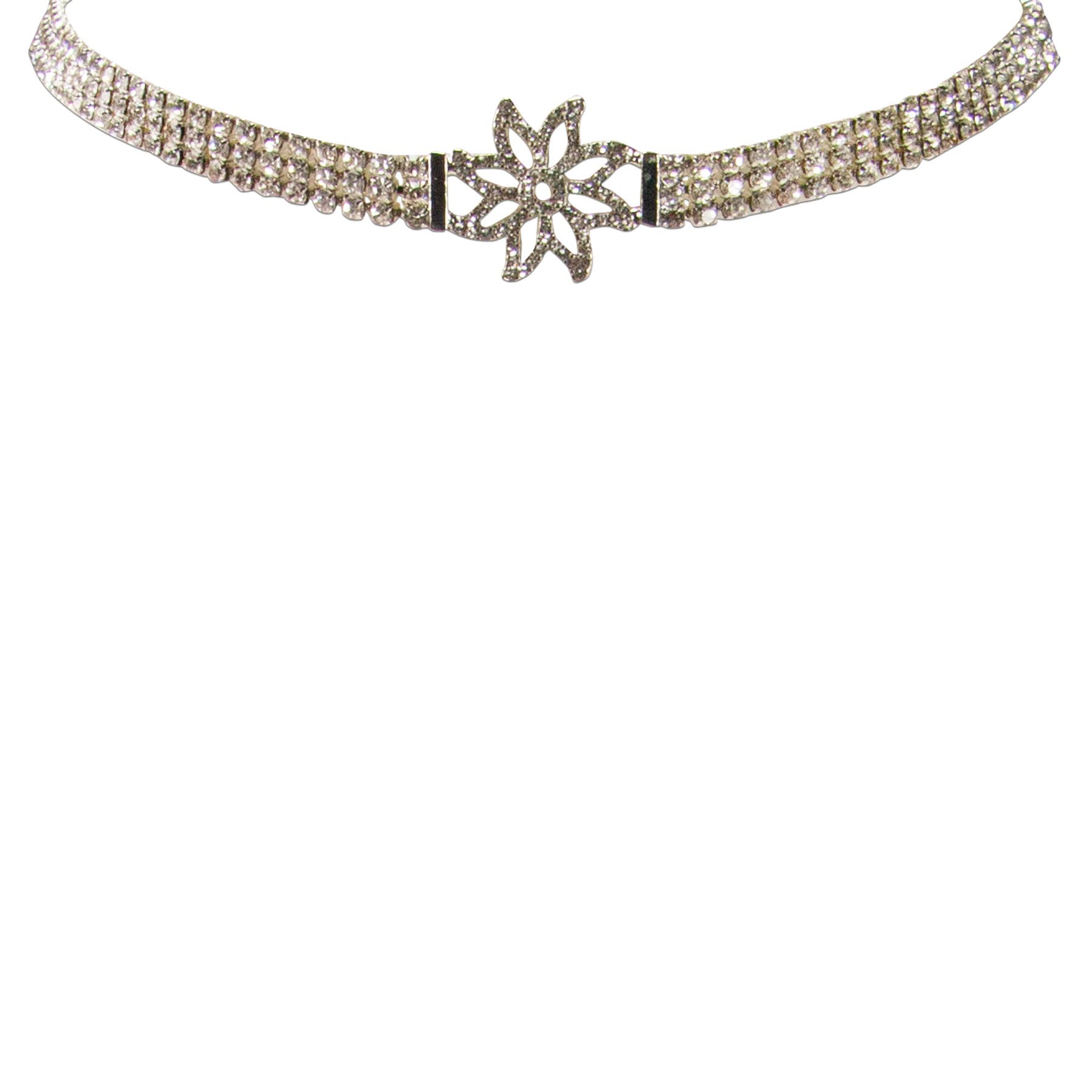 Alpenflüstern DAHEIM DHK314 Strass-Kropfkette Edelweiss silber