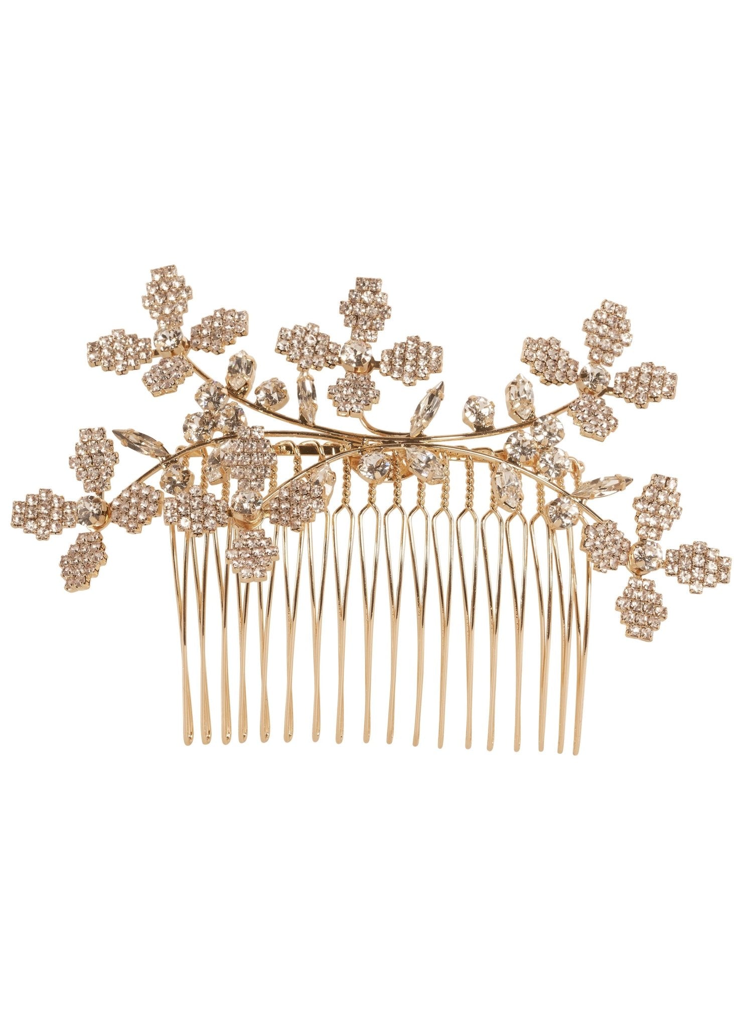 Elizabeth Bower Budding Cascade Comb Haarkamm Gold Kristall