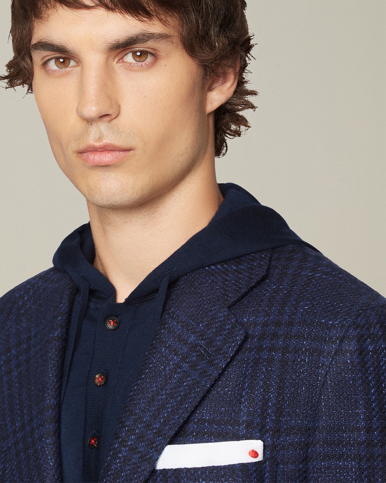 Kiton Jackets Karo Sakko Wolle-Seide kariert