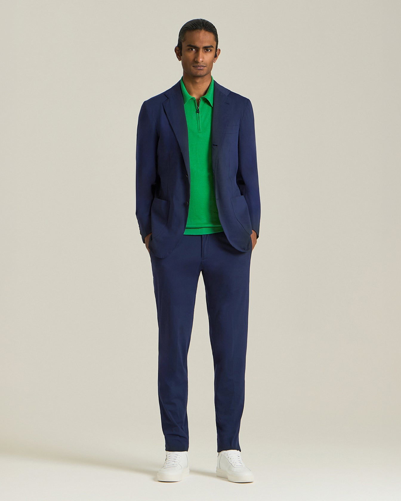 Kiton Polo Zip Polo Wolle Seide Größe L