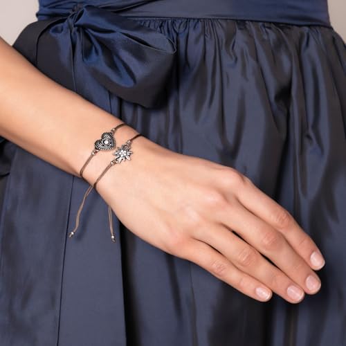 Alpenflüstern DAHEIM DAB053 Trachtenarmband-Set Braun Textil