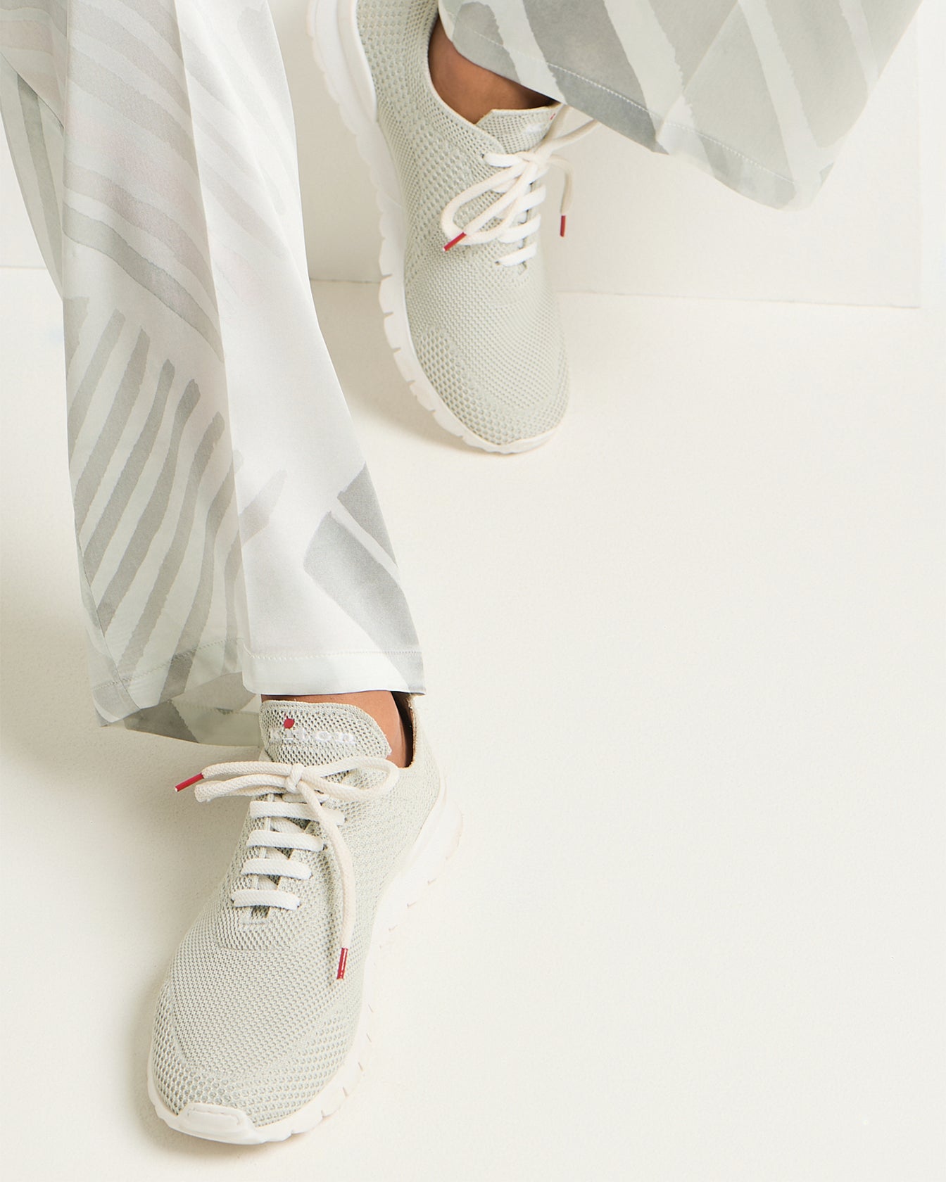 Kiton Mesh Fit Sneakers Baumwolle weiße Sohle