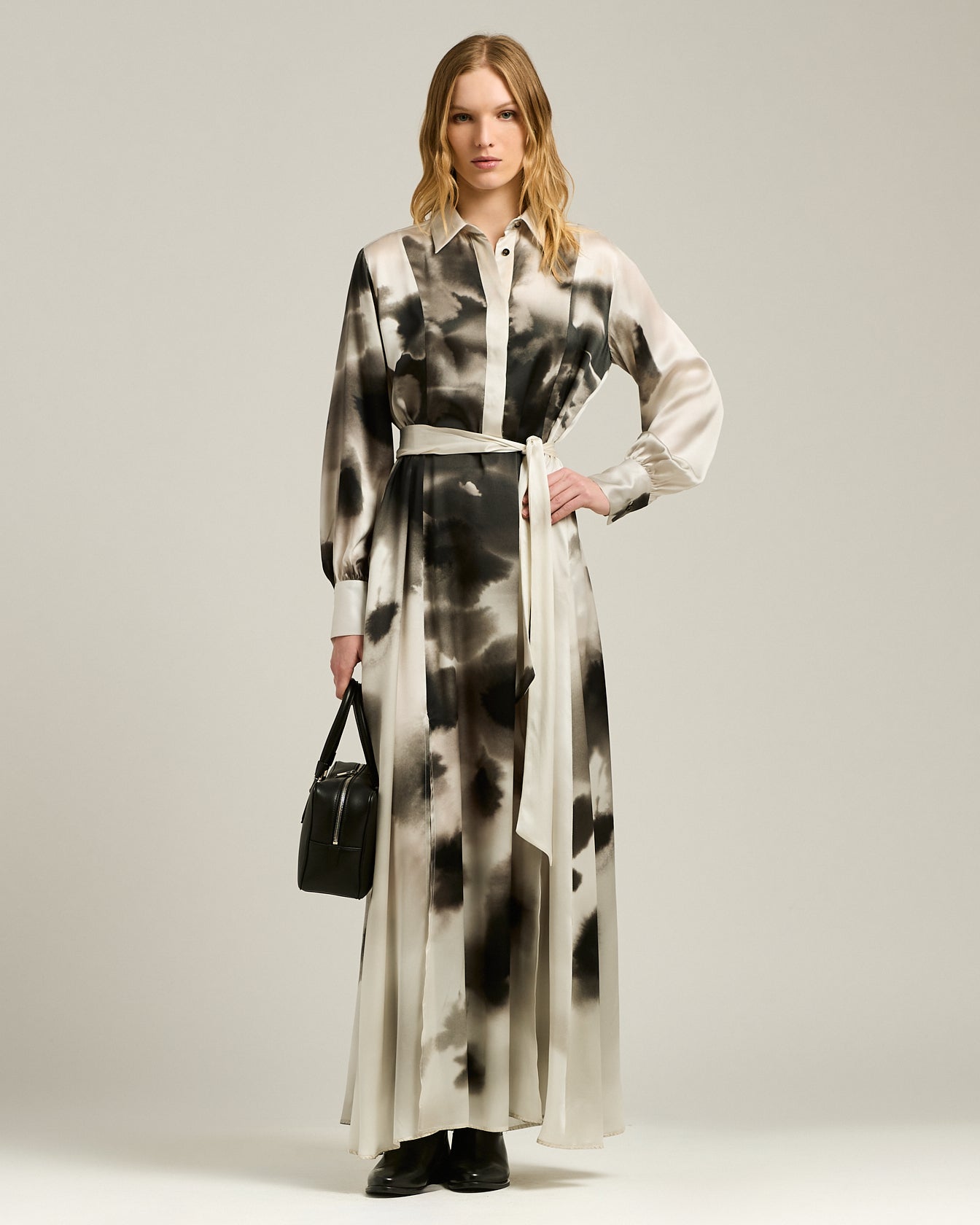 Kiton Seidenkleid Hemdkleid Print Gr. 40