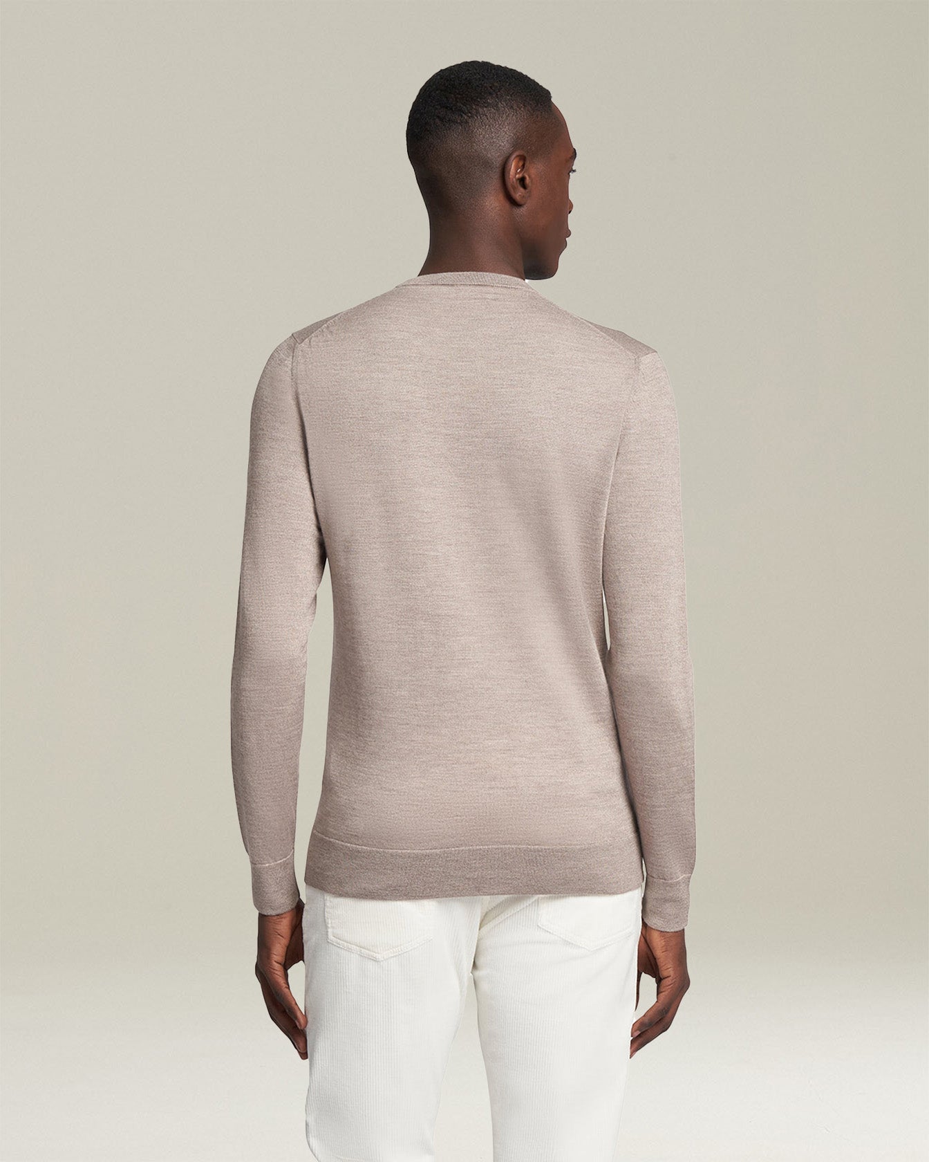 Kiton Knitwear Rundhals Pullover Beige Kaschmir Seide