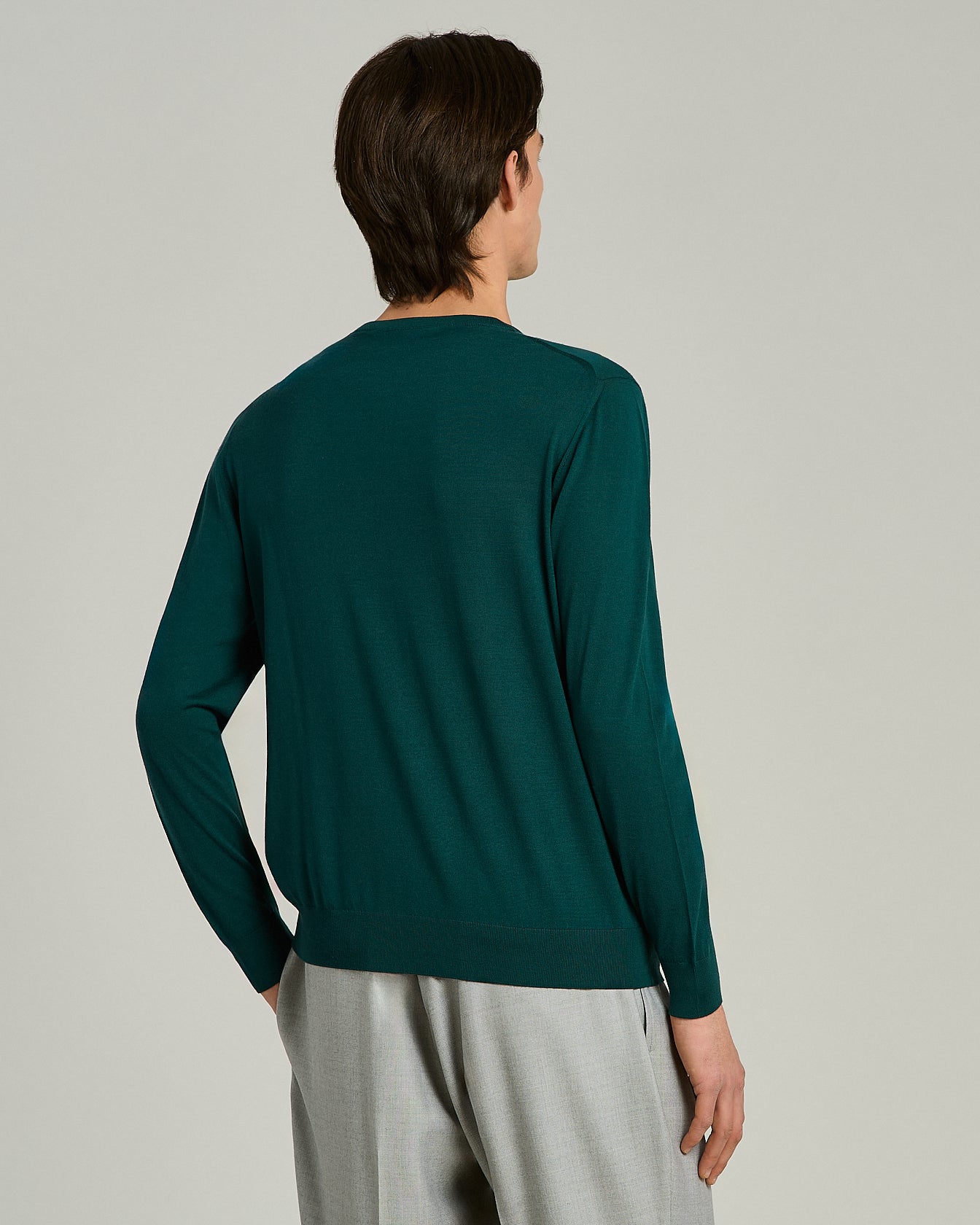 Kiton Crew-Neck Pullover Ultrafine Wolle Pfauengrün