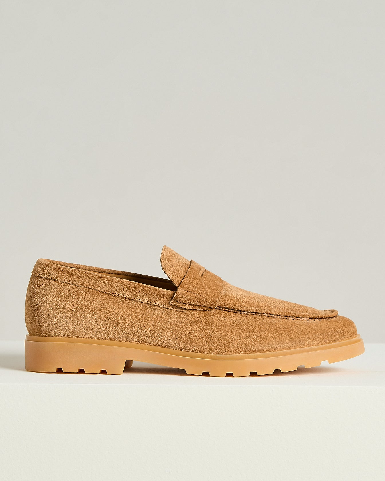 Kiton Suede Loafer camel Kalbsleder Gummisohle