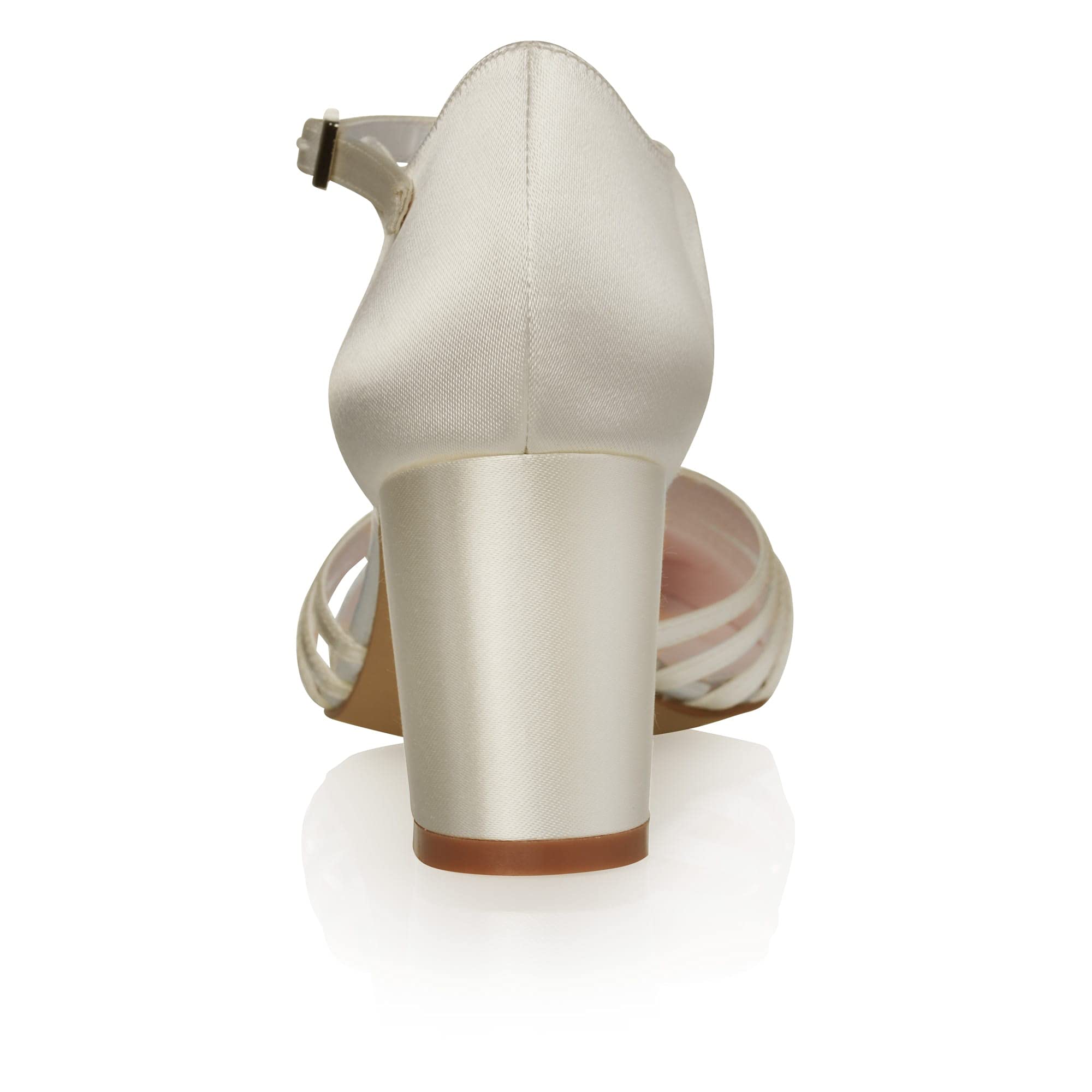 Rainbow Club Gitta Ivory Satin Pumps Brautschuhe Fesselriemchen