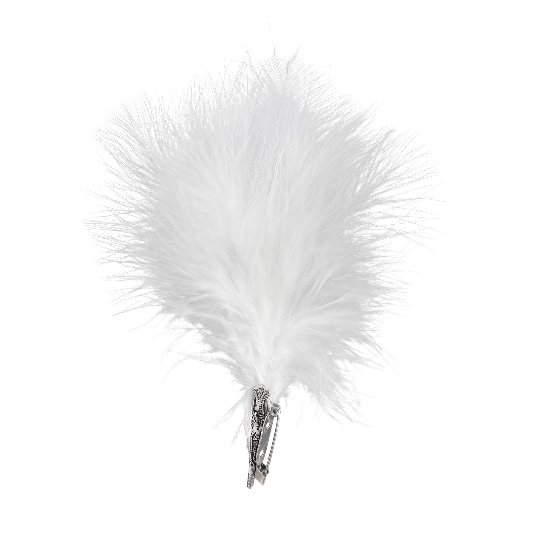 Alpenflüstern DAHEIM API04400010 Hutfeder-Brosche weiß 18 cm