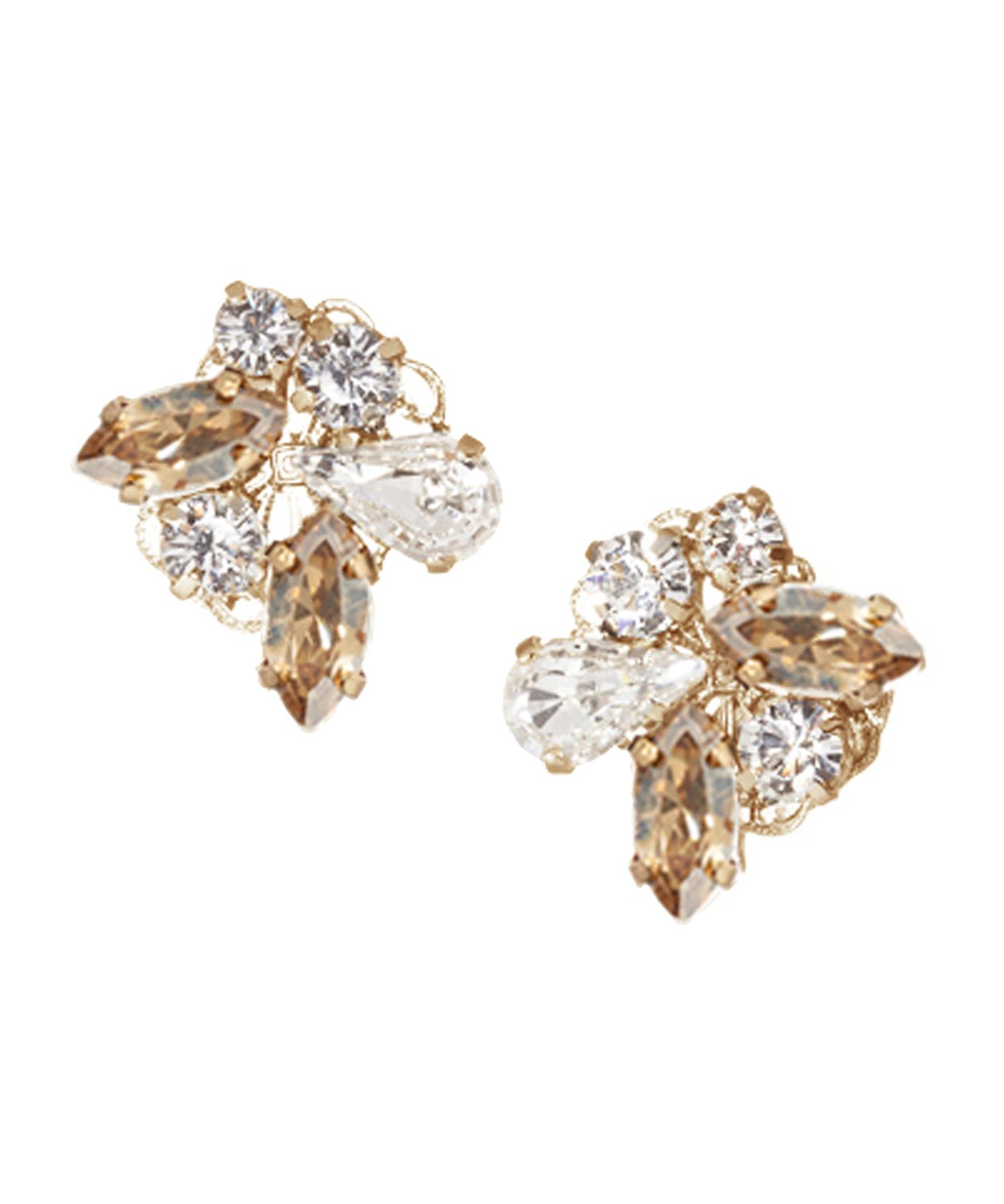 Elizabeth Bower Cluster Ohrstecker Rhodium Opal Kristall