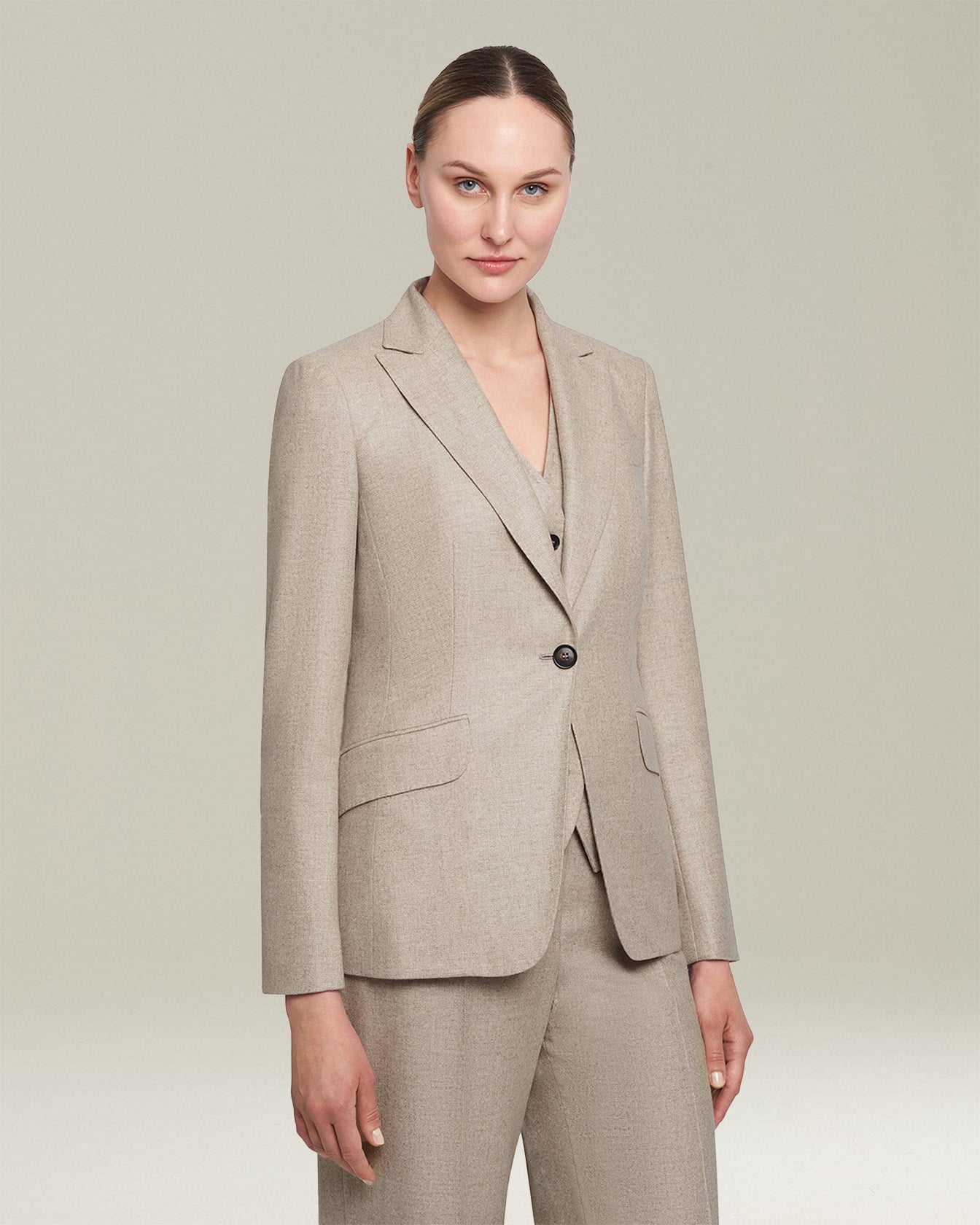 Kiton Giacca Cashmere Blazer Sakko Beige Damen