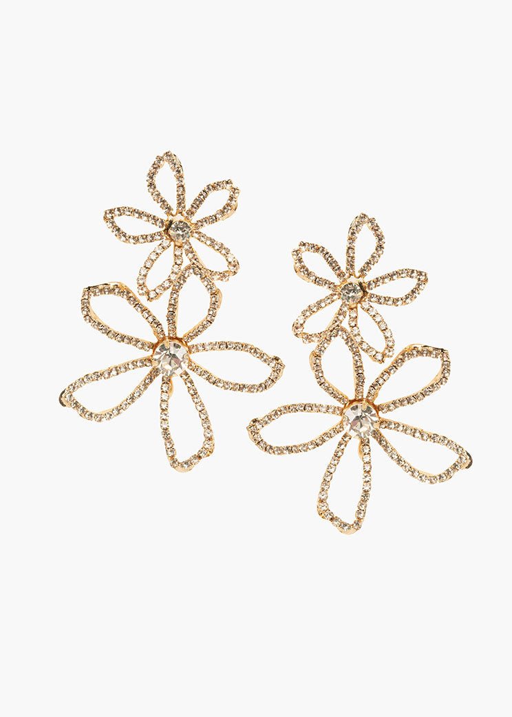 Elizabeth Bower Pavet Dublet Statement Ohrringe Rhodium Kristall