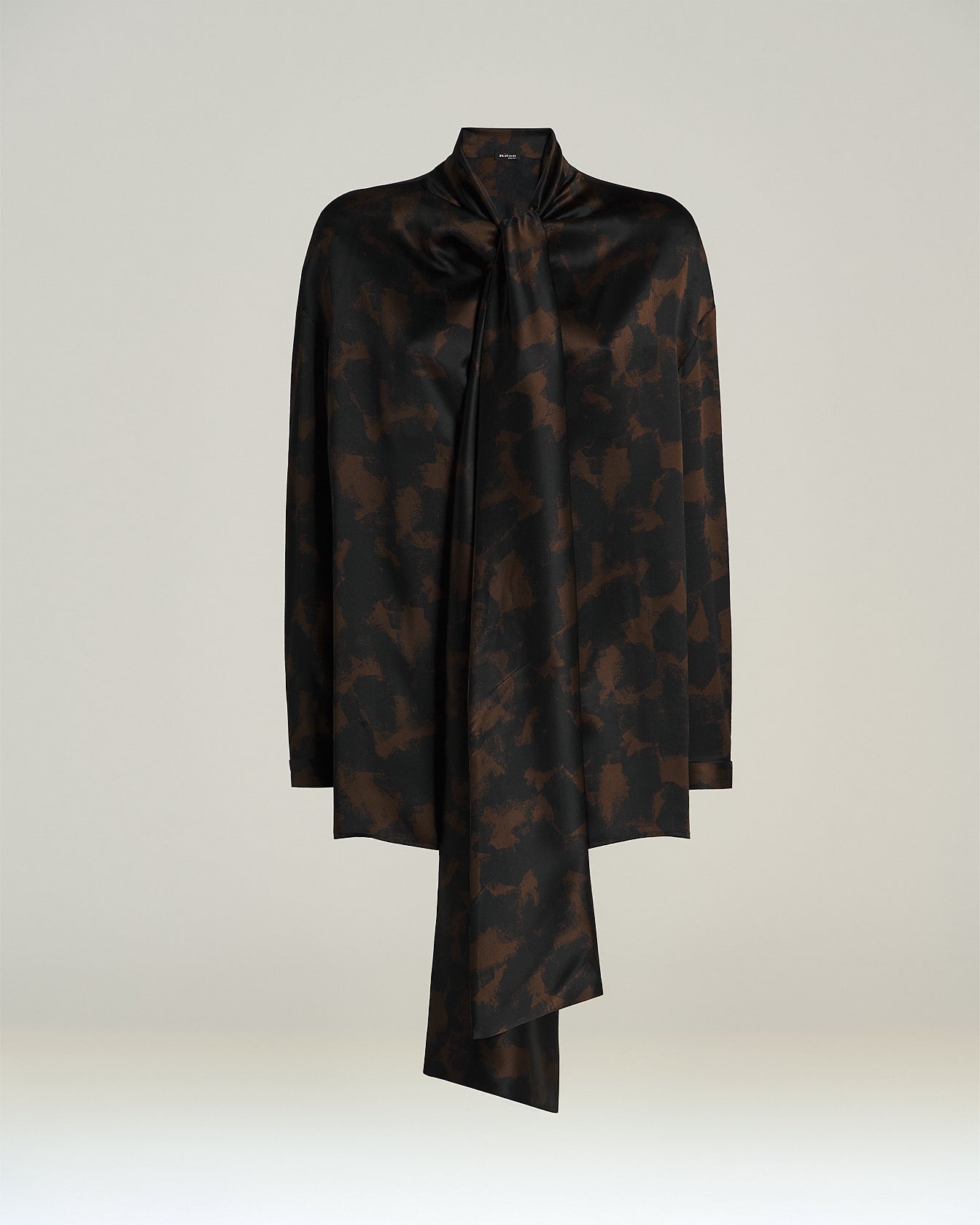 Kiton Shirts Seidenbluse Abstract-Print Schalkragen