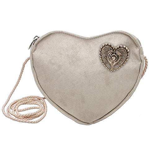 Alpenflüstern Herztasche Dirndltasche Herz Schwarz 19 cm