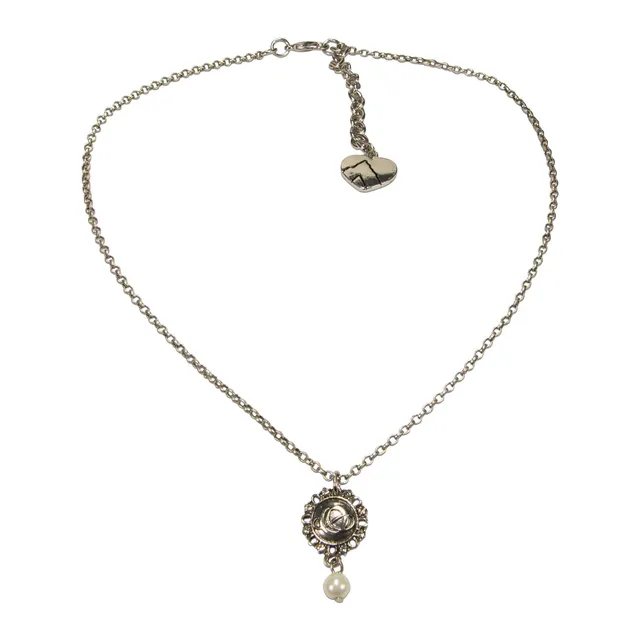 Alpenflüstern Oktoberfest DHK348 Trachtenkette antik-silber Perle