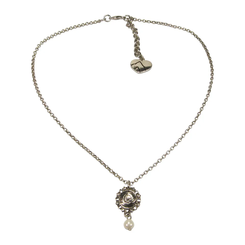 Alpenflüstern Oktoberfest DHK348 Trachtenkette antik-silber Perle