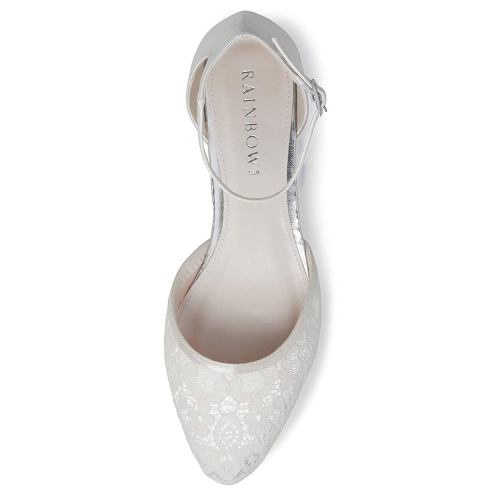 Rainbow Club Embellished Fizz Pumps Ivory Satin Spitze
