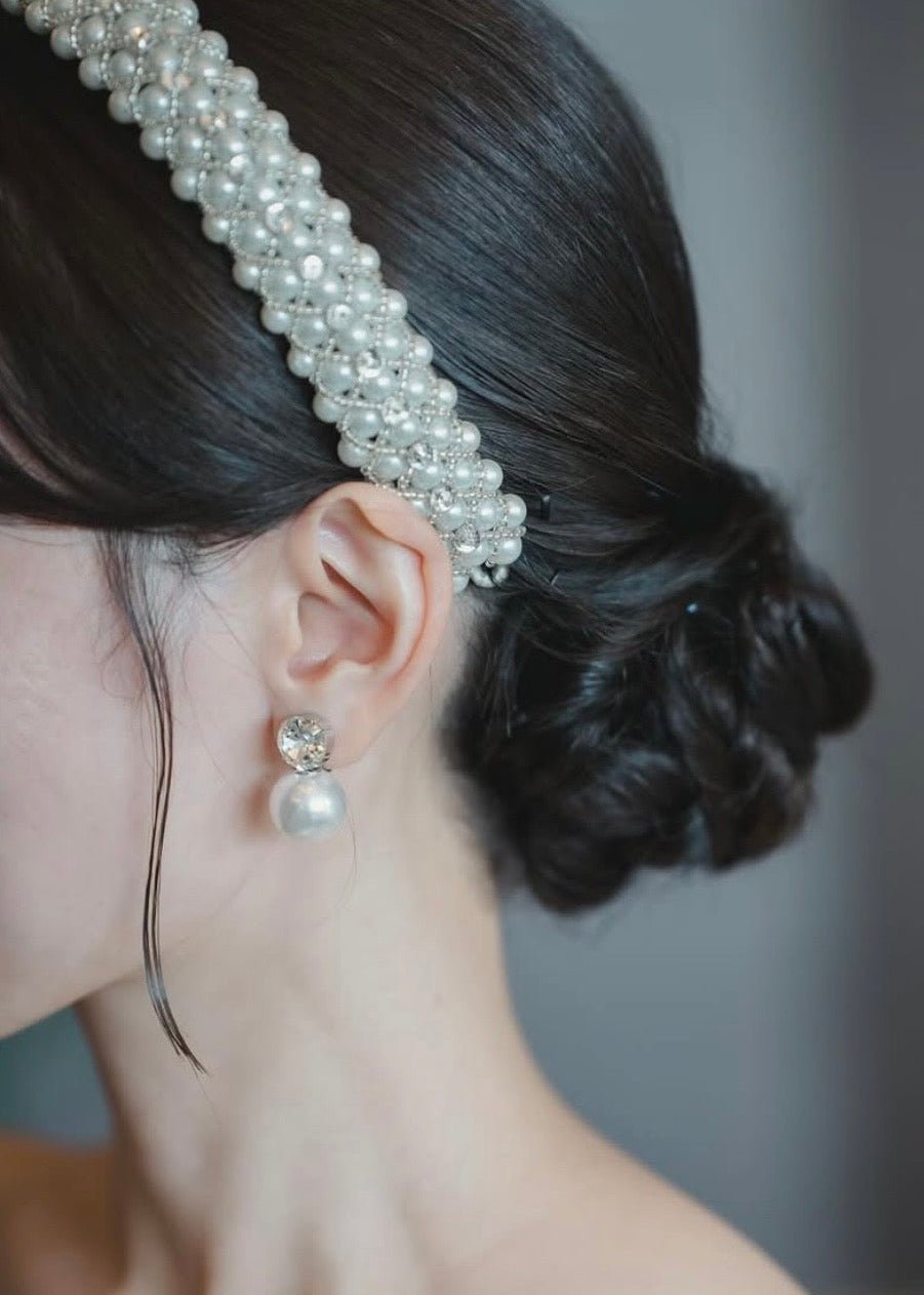 Elizabeth Bower Duet Ohrstecker Perle Kristall Rhodium