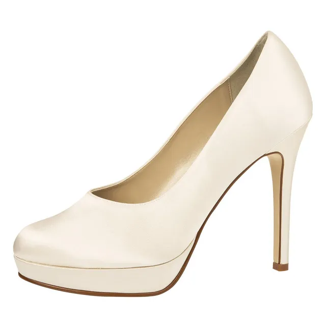Rainbow Club Timeless Cindy Plateau-Pumps ivory Satin 11cm