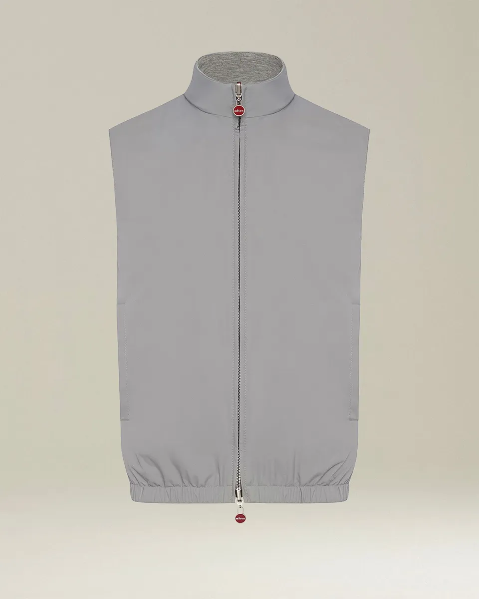 Kiton Outerwear Sleeveless Blouson Polyester Weste grau Wendbar