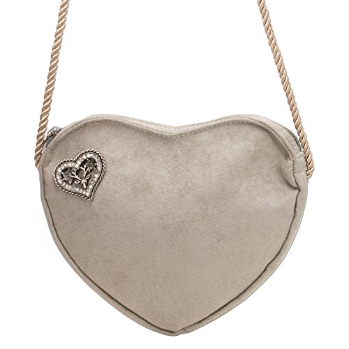 Alpenflüstern DAHEIM DTA067 Herztasche Dirndltasche Taupe-Grau