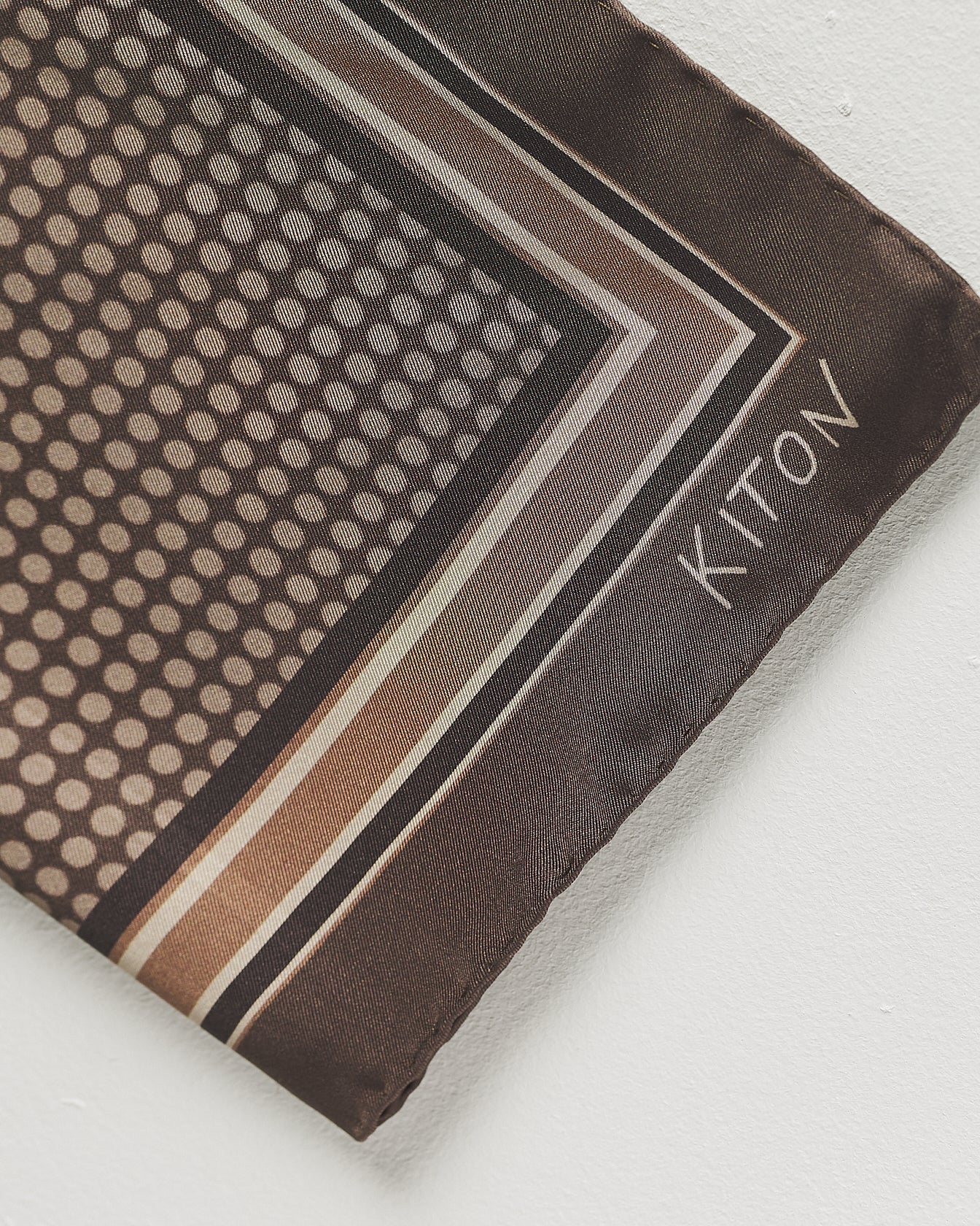 Kiton Brown Silk Scarf Seidentuch braun 90x90