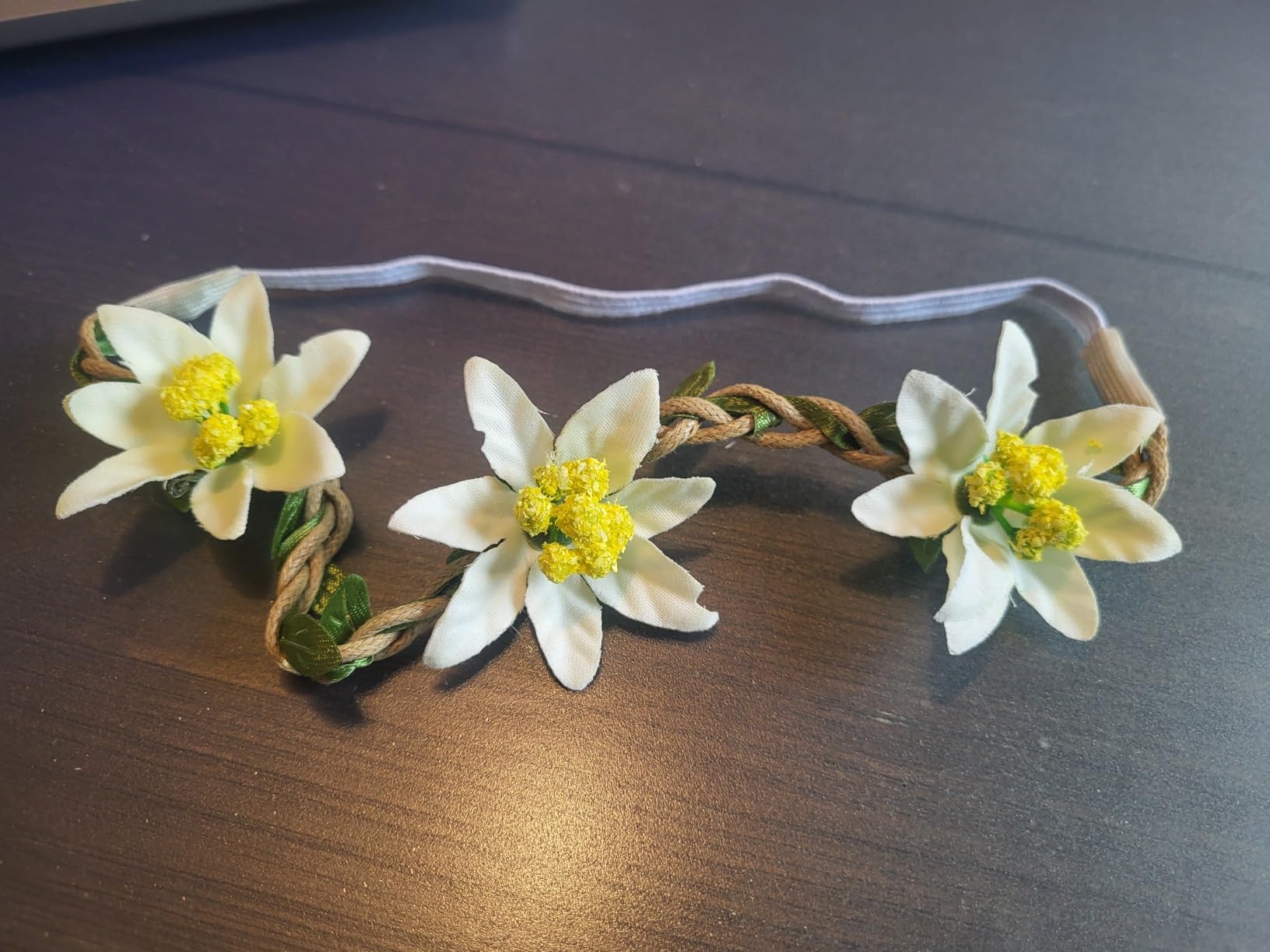 Alpenflüstern DAHEIM ADV102 Haarband creme-weiß Edelweiß-Blüten