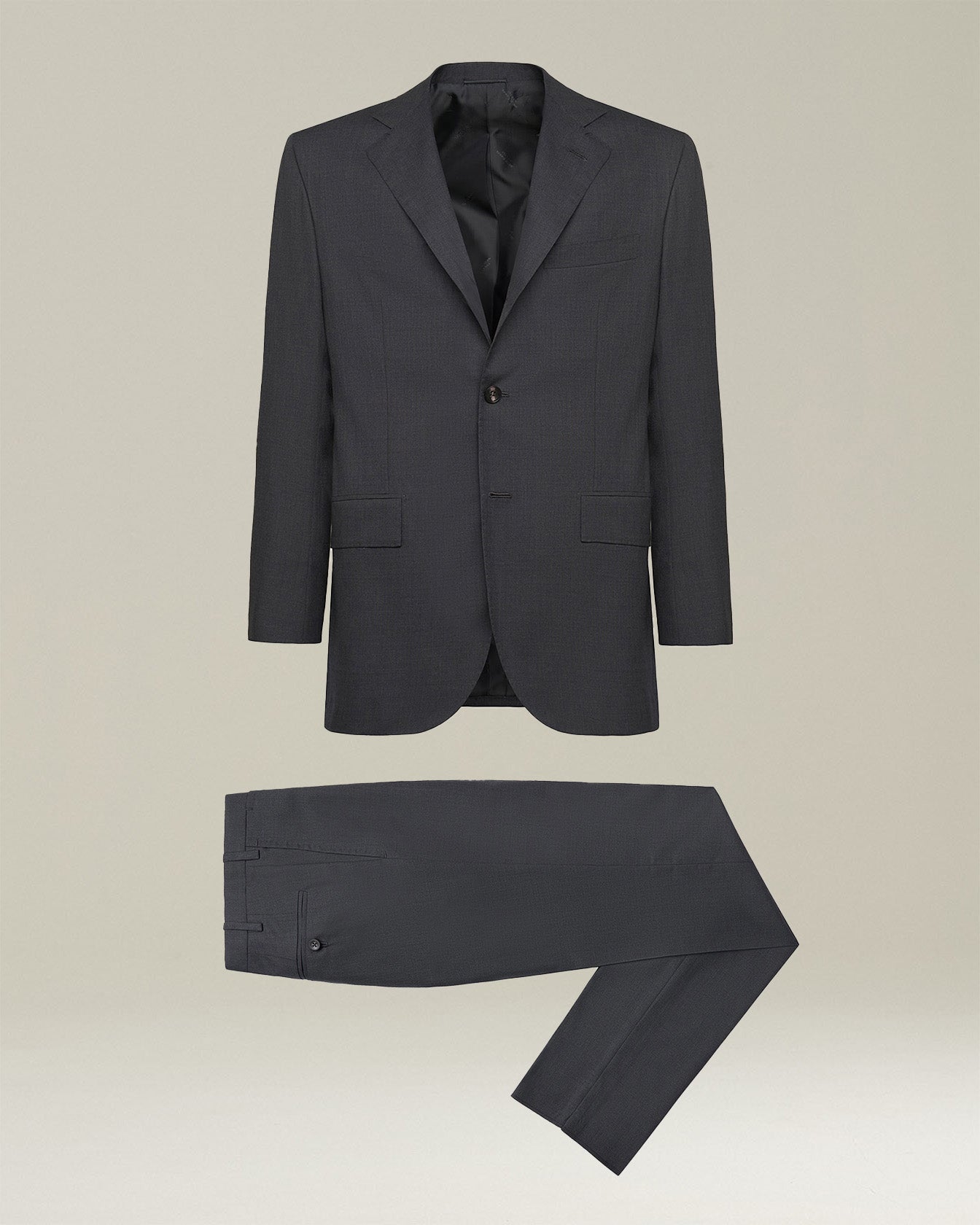 Kiton Suits dunkelgrauer Wollanzug einreihig Gr. 50