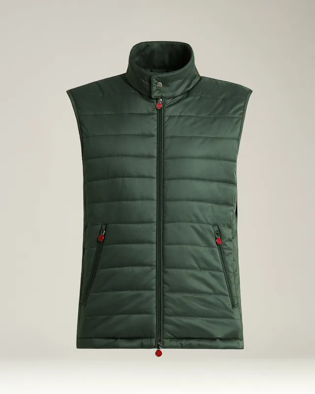 Kiton Gilet Steppweste dunkelgrün Polyester