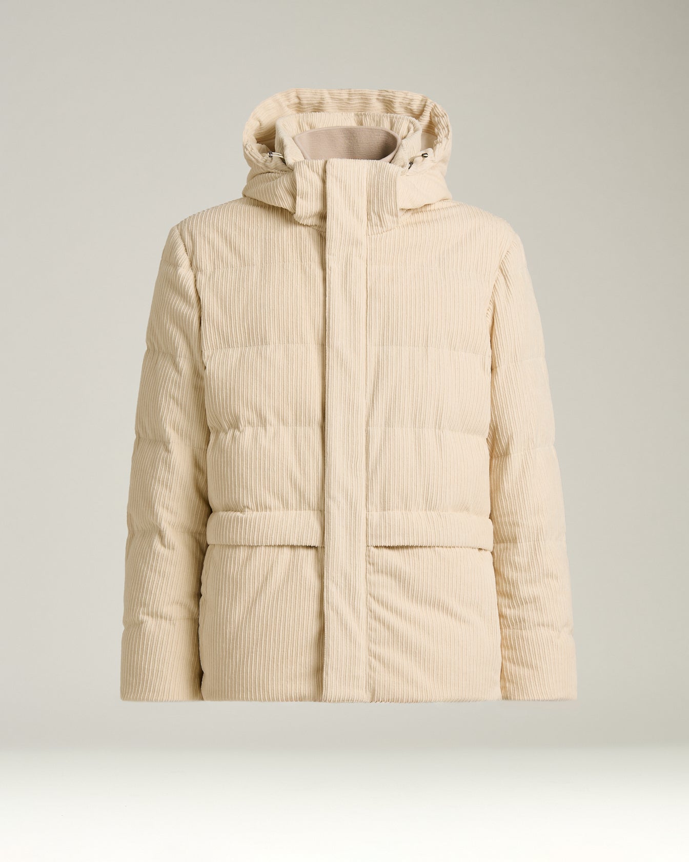 Kiton Outerwear Padded Bomber Cordjacke Ivory wattiert