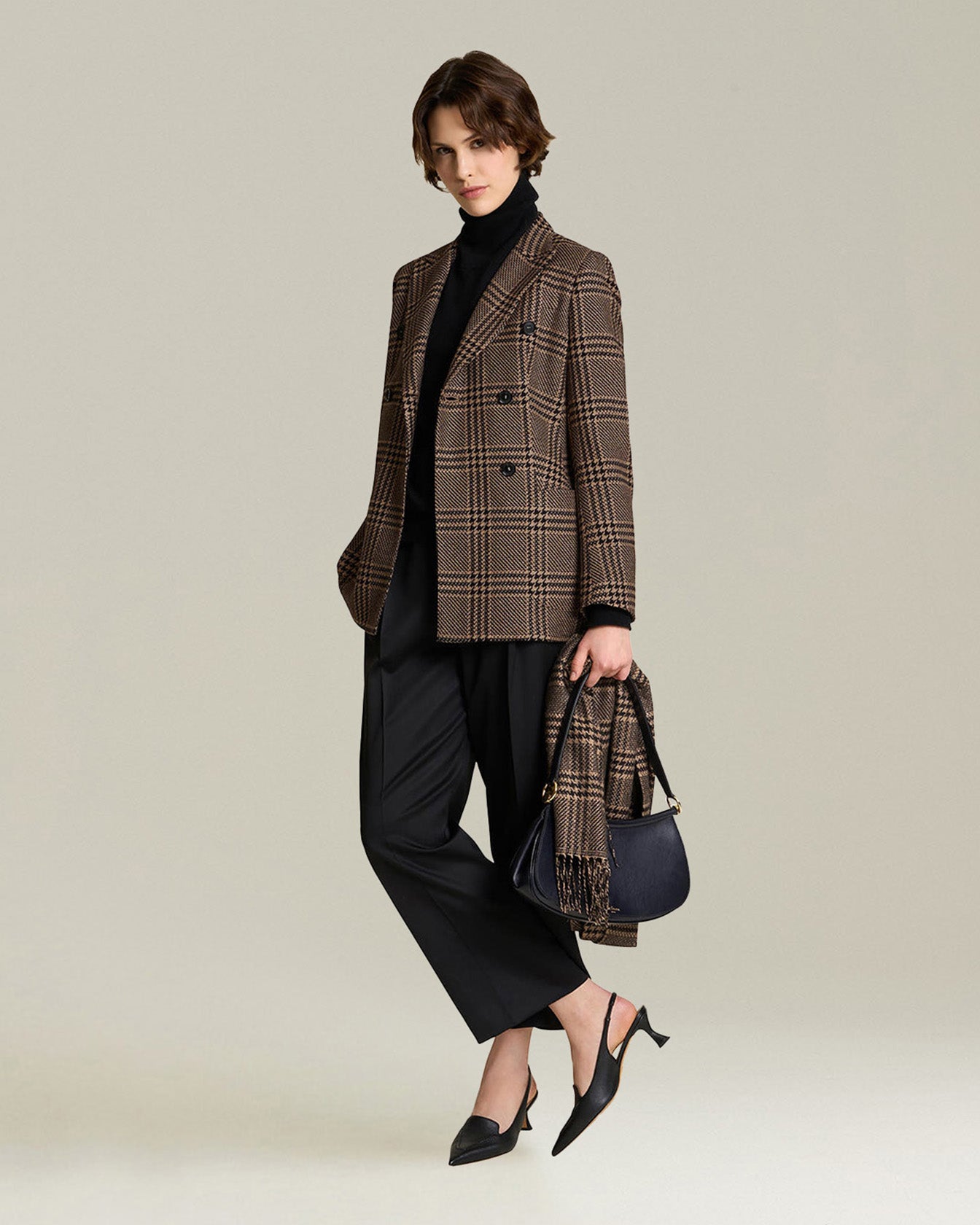 Kiton Jackets Glen Plaid Seide Cashmere Blazer Gr. 40 Damen