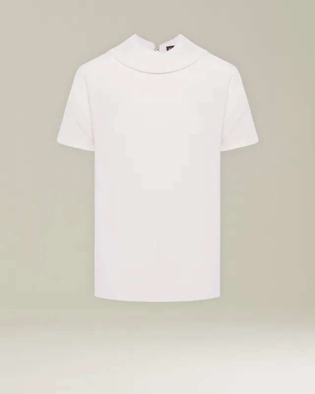 Kiton Shirts Bluse Wolle Halbhoch Kurzarm Damen