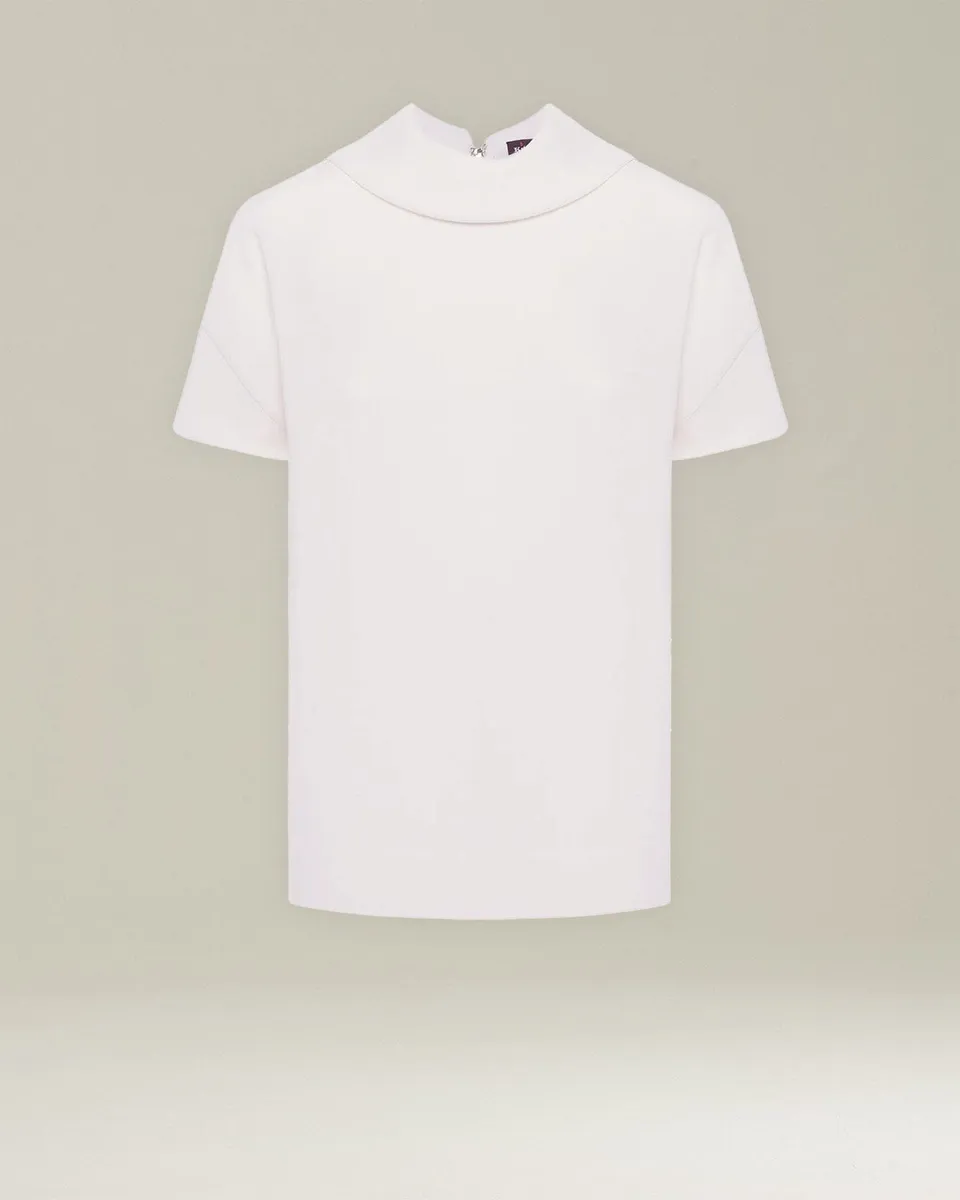 Kiton Shirts Bluse Wolle Halbhoch Kurzarm Damen