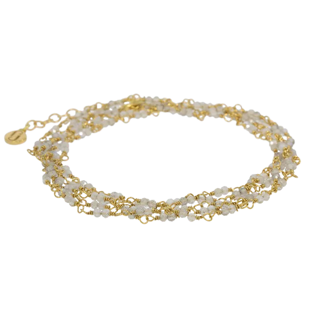 Juvelan Grey Blue Chamaleon Wickelarmband Gold 88 cm