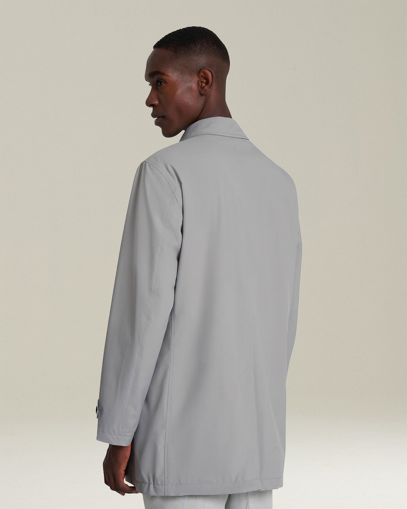 Kiton Outerwear Mantel Grau 50 Seide Einreihig
