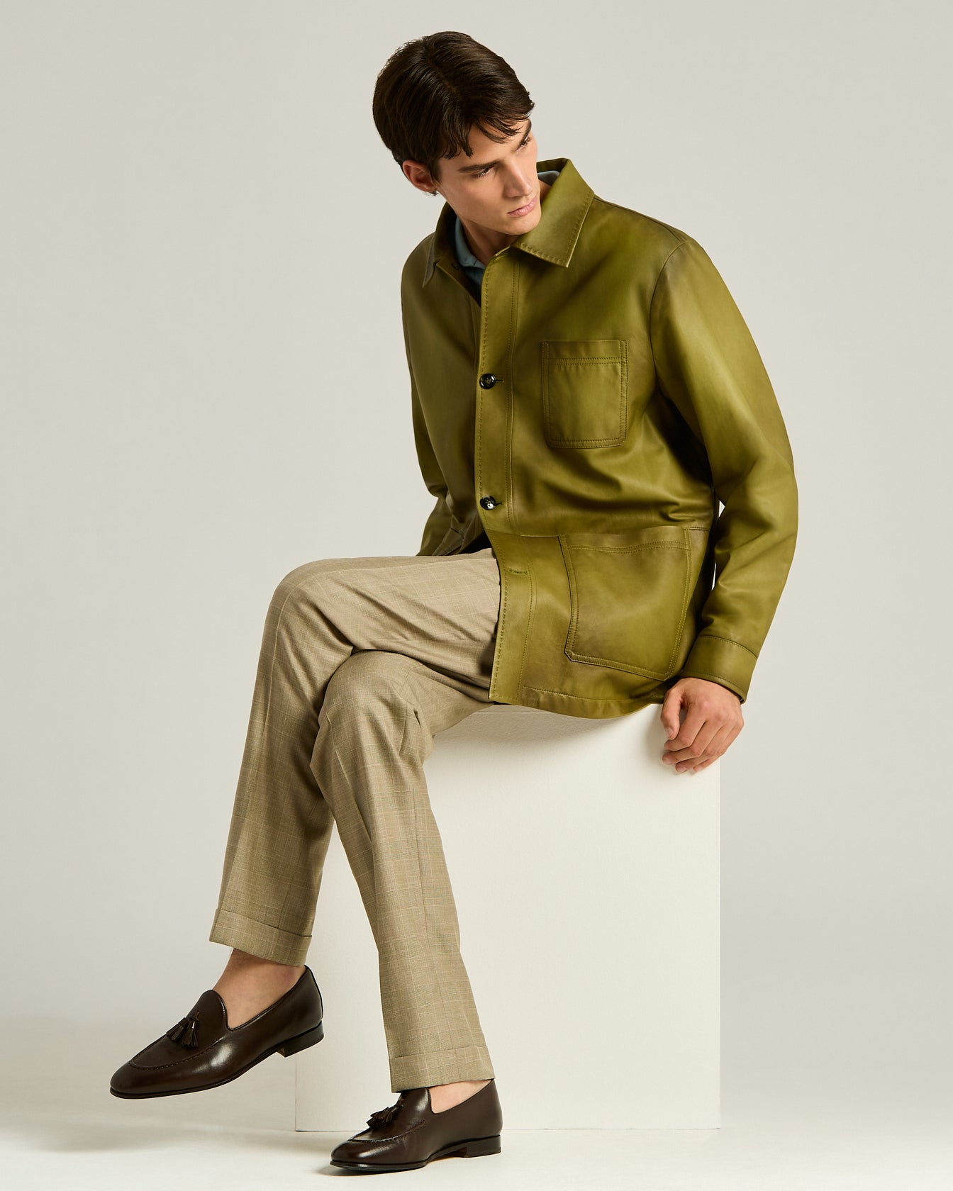 Kiton Lederjacke Lammleder Blouson Herren