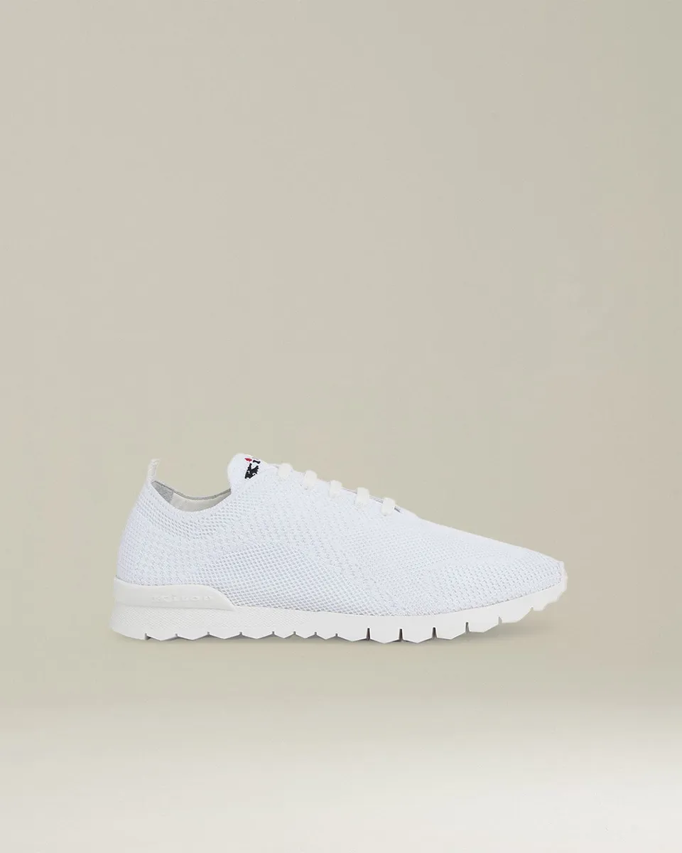 Kiton Shoes Fits Stretch-Knit Sneaker Weiß Gr. 42