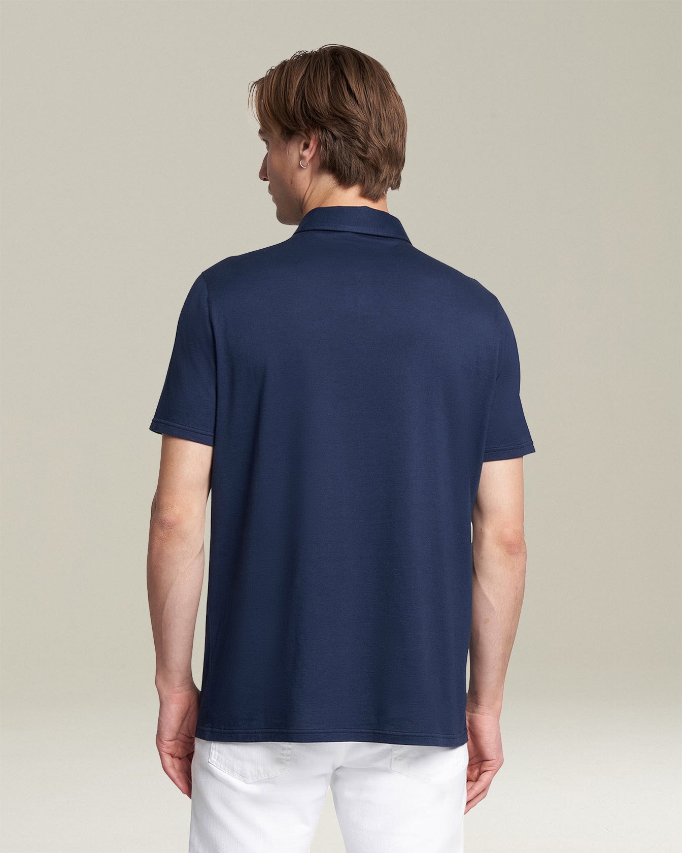 Kiton Knitwear Jersey Poloshirt Cotton Polo navy Kurzarm