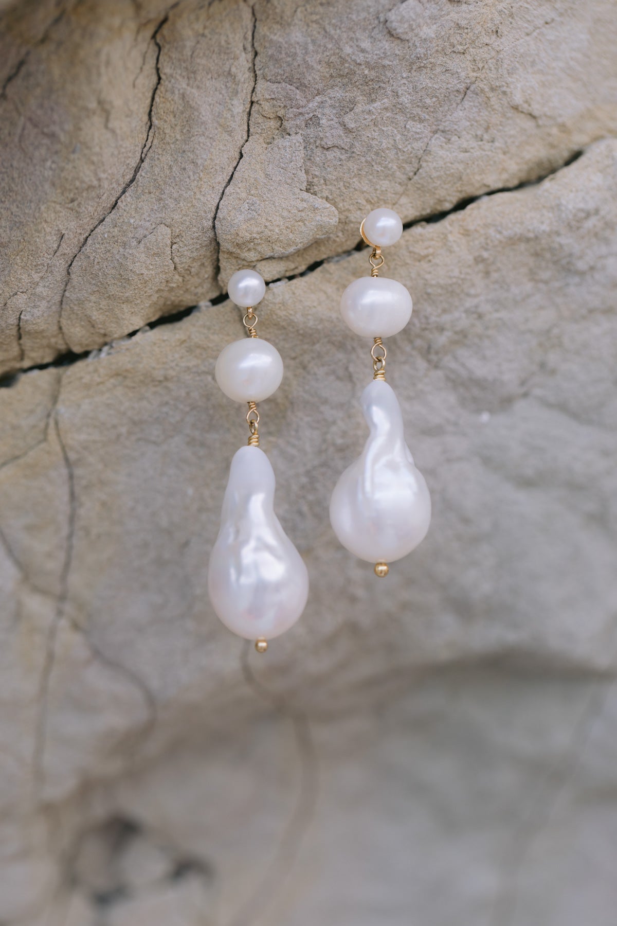 Juvelan Saltwater Drops Ohrhänger Barockperle Silber 4 cm