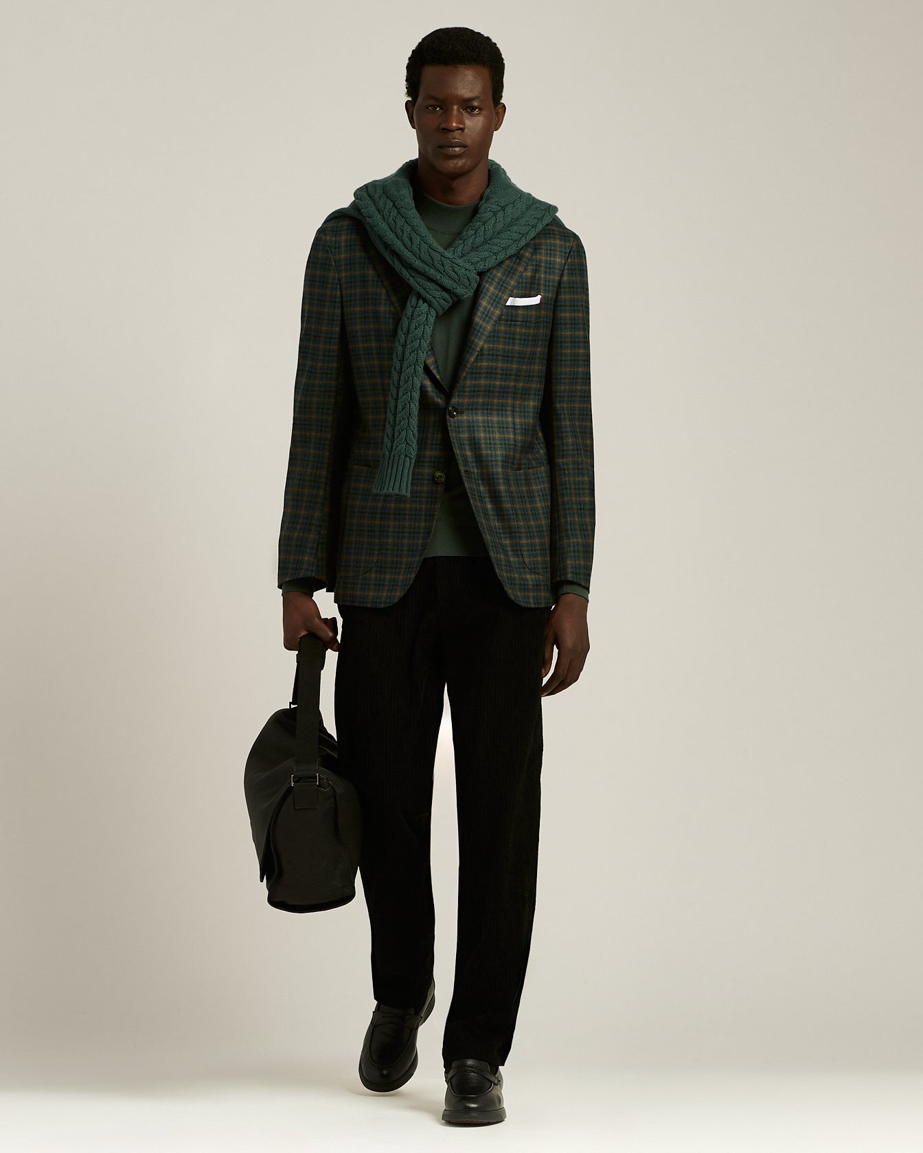 Kiton Blazer Grün Cashmere Kariert Gr. 50
