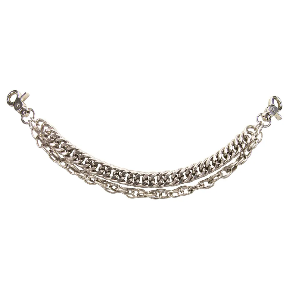 Alpenflüstern DAHEIM Charivari-Kette Massiv Herren Antik-Silber 34 cm