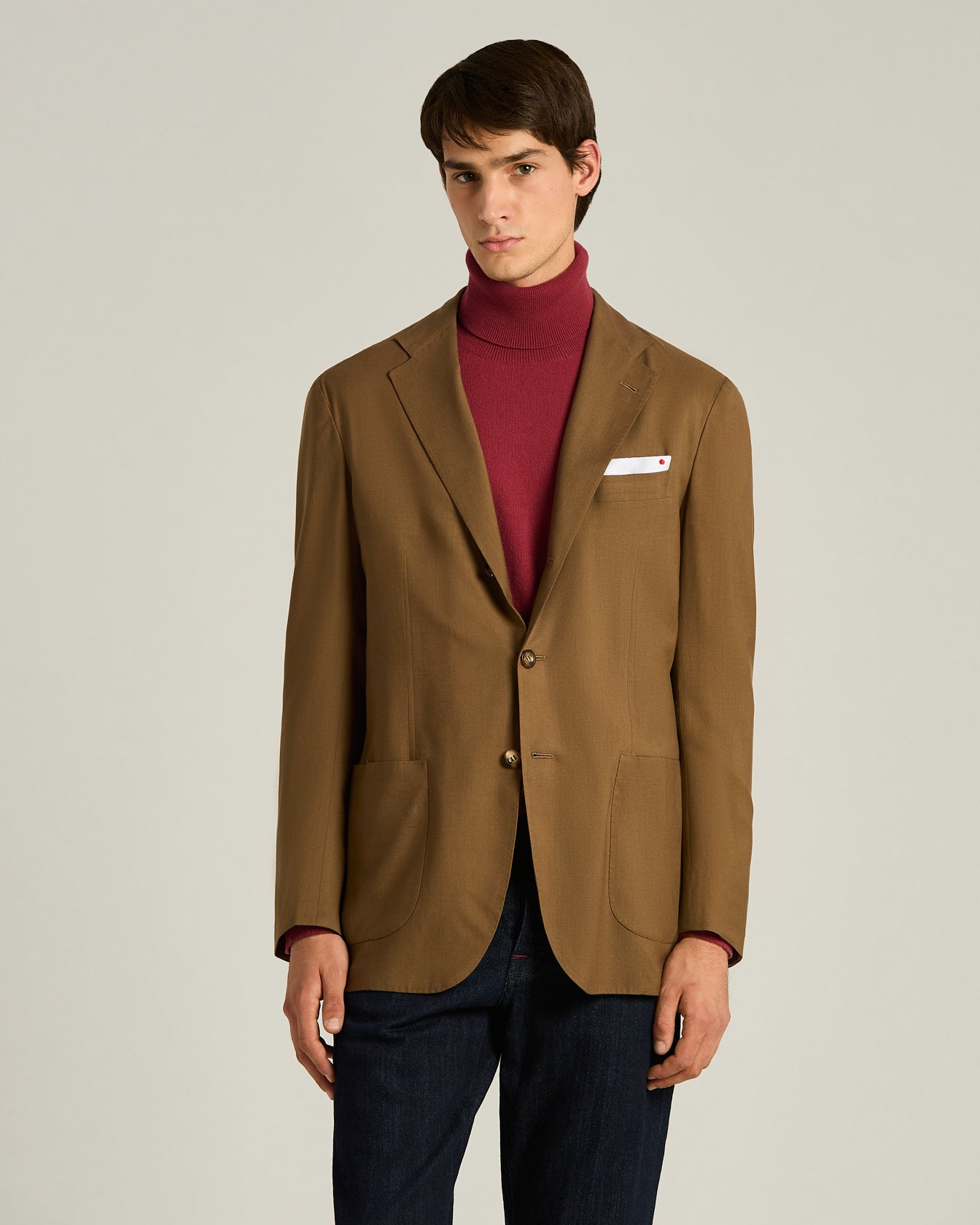 Kiton Kaschmir Sakko Braun einreihig Gr. 52