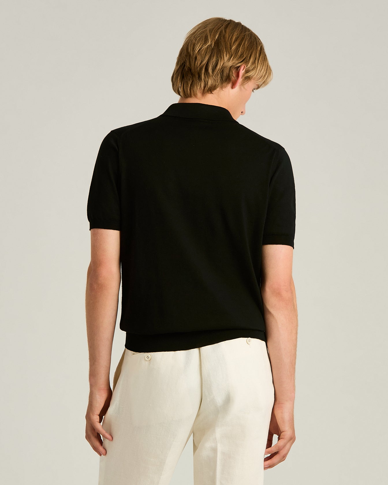 Kiton Polo T-Shirts schwarzes Poloshirt Baumwolle kurzarm