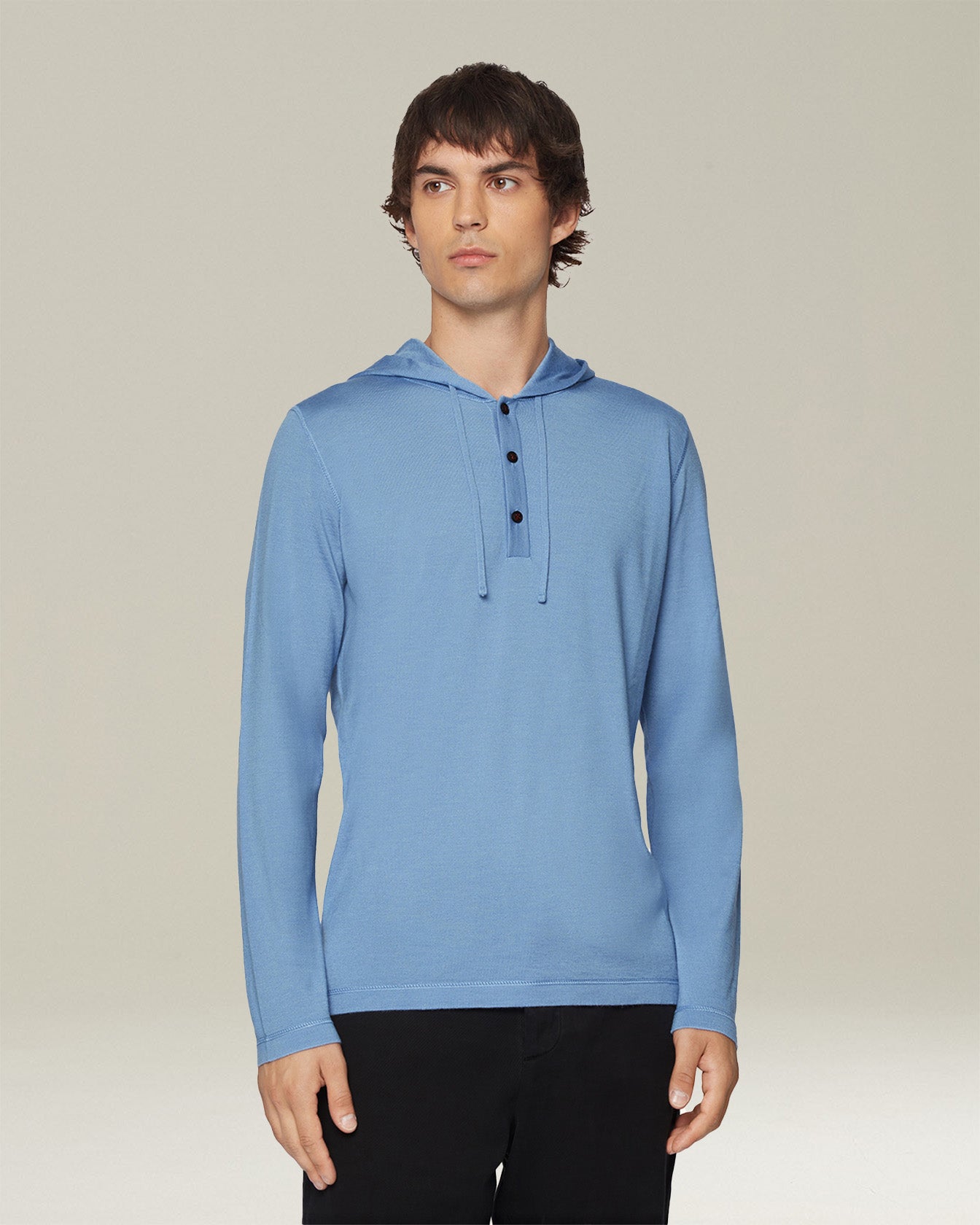 Kiton Knitwear Kapuzen Top Kaschmir Seide Knopfleiste