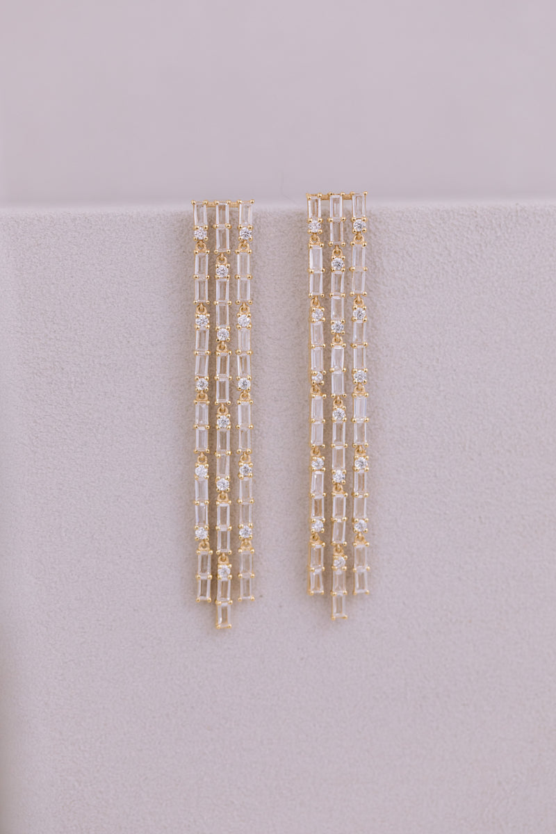 Juvelan My Highlight Kristall-Ohrringe Baguette 7 cm